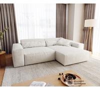Canapé d'angle Sirpio XL 270x170 cm Bouclee Crème-blanc Recamiere variable
