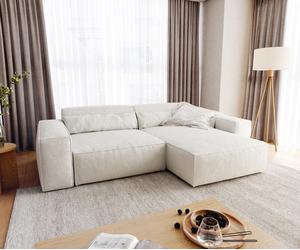 Canapé d'angle Sirpio XL 270x170 cm Bouclee Crème-blanc Recamiere variable