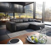 Canapé d'angle Sirpio XL 270x170 cm Cuir synthétique Vintage Anthracite Recamiere variable