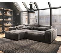 Canapé-d'angle Sirpio XL 270x170 cm microfibre marron kaki Recamière variable