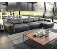 Canapé d'angle Sirpio XL 370x170 cm Cuir synthétique Vintage Anthracite