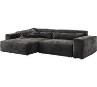 Canapé d'angle Sirpio XL Microfibre Noir 270x170 cm Recamiere variable