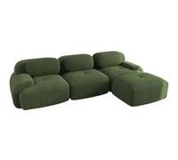 Canapé d'angle, UWOT, canapé modulaire ergonomique, tissu velours côtelé, rembourrage haute résilience 32D, vert Vert
