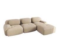 Canapé d'angle, UWOT, canapé modulaire ergonomique, tissu velours côtelé, rembourrage haute résilience 32D, beige Beige