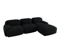 Canapé d'angle, UWOT, canapé modulaire ergonomique, tissu velours côtelé, rembourrage haute résilience 32D, noir Noir