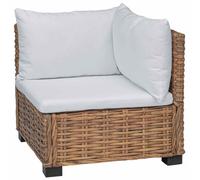 Canapé d'angle vidaXL avec coussins, modèle GENDT, en rotin naturel