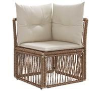 Canapé d'angle VidaXL en polyrotin beige