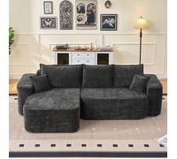 Canapé d'angle - YEHTOKHOME - Cloud Sofa - Modulaire réversible - 4 places - Tissu chenille noir