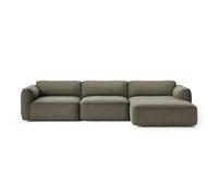 Canapé de 3 places méridienne droit Develius Mellow removable cover/WxHxD 309x70x150cm