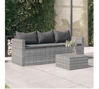 Canapé de jardin 3 places - vidaXL - Résine tressée - Gris - 176x64x60,5 cm - Coussins anthracite - Cadre en acier