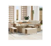 Ensemble de canapés de jardin vidaXL, 8 pièces, couleur beige et crème, pour 8 personnes