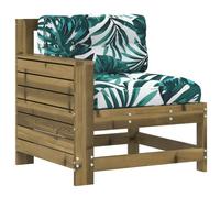 Canapé de jardin accoudoir avec coussin bois de pin imprégné