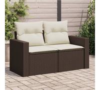 Canapé de jardin avec coussins 2 places Poly Rattan Lounge Sofa