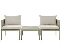 Canapé de Jardin Convertible et Table Basse en Aluminium Vert Terracina