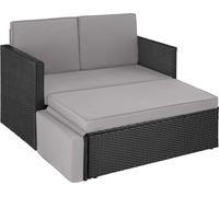 Canapé de jardin CORFOU modulable - noir/gris