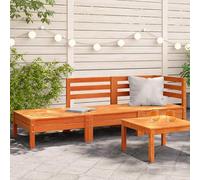 Canapé de jardin couleur bois de teck, modèle 3 places, en bois massif de pin. Canapé d'extérieur modulaire pour terrasse, balcon ou patio. Ensemble de mobilier d'extérieur durable, largeur : 190,5 cm