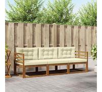 Canapé de jardin en bois, modèle 3 places, canapé lounge d'extérieur, petit canapé lounge pour jardin, petit canapé pour balcon, mobilier de balcon, ensemble de mobilier de jardin en bois