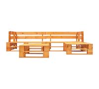 vidaXL Canapé de jardin en palettes 4 pièces Bois brun miel
