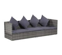 vidaXL Canapé-lit de jardin 200x60 cm Poly rotin gris