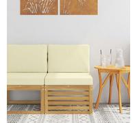Canapé de jardin moderne en bois d'acacia massif blanc - Design universel avec aspect vénitien - Résistant aux intempéries - Idéal pour terrasse et jardin - Facile à utiliser