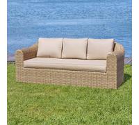 Canapé de jardin MOORÉA Savana 3 places - Aluminium traité époxy, Résine tressée synthétique, Polyester Hespéride