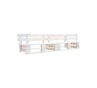 vidaXL Canapé-palette de jardin 2 places blanc bois