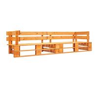 vidaXL Canapé-palette de jardin 2 places brun miel bois
