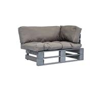 vidaXL Canapé d'extérieur palettes avec coussins en pin gris
