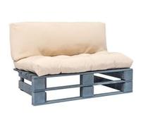 vidaXL Canapé d'extérieur palettes en bois de pin avec coussins Sable