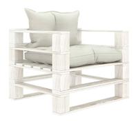 Canapé de jardin palette Beige - Bois de pin de qualité