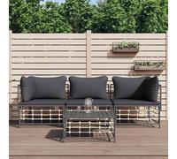 Canapé de jardin pour 3 personnes avec table, canapé d'extérieur en rotin, canapé lounge pour balcon, petit canapé en rotin, salon de jardin, mobilier de balcon en polyrotin, coin salon, canapé, mobil