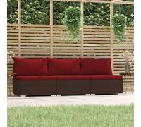 Canapé de jardin pour 3 personnes, canapé pour balcon en rotin, petit canapé lounge pour balcon, mobilier de jardin d'extérieur, salon de jardin, coin salon, canapé en rotin, meubles de relaxation, en