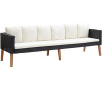 Canapé de jardin pour 3 personnes, canapé pour balcon en rotin, salon de jardin pour balcon, petit canapé lounge d'extérieur, salon de jardin, meubles de balcon en rotin, canapé, meubles lounge, coin
