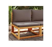 vidaXL Canapé de jardin sans accoudoirs avec coussins bois acacia & rotin