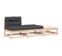 Canapé de jardin sans accoudoirs avec coussins et repose-pieds