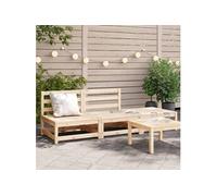 vidaXL Canapé de jardin sans accoudoirs avec repose-pieds en pin massif