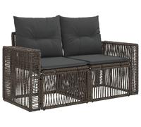 vidaXL Canapé de jardin 2 places, gris, en polyrotin