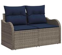 Canapé de jardin vidaXL avec coussins, 121 x 62 x 69 cm, en polyrotin