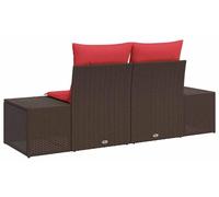 Canapé de jardin vidaXL avec coussins 184 x 62 x 69 cm en rotin synthétique