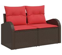 Canapé de jardin vidaXL marron 124 x 62 x 85 cm en rotin synthétique