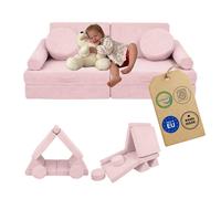 Canapé de jeu Flumi pour enfants, 10 pièces, mousse – Meuble de jeu Montessori modulaire avec housse lavable pour chambre d'enfant