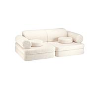 Canapé de jeu pour enfant tissu Teddy blanc crème Wigiwama - 4751030598345