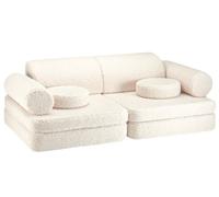 Canapé de jeu pour enfant tissu Teddy blanc crème Wigiwama - 4751030598345