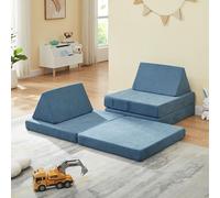 Canapé de jeu pour enfants 'Norhulta' 5 pièces mousse 120 x 66 x 46 cm velours côtelé bleu