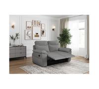 Canapé de relaxation manuel ROSS 2 places en tissu - Gris - L160 x P100 x H102cm - LOUNGITUDE