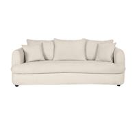 Canapé déhoussable 3-4 places haricot en tissu effet velours beige clair sacha
