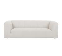 Canapé design en tissu effet velours beige 3-4 places OLIVEIRO