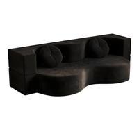 Canapé désossé | Canapé désossé 2 en 1 de qualité supérieure | Canapé-lit convertible (noir, 200 cm)