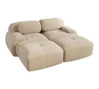 Canapé deux places, ensemble de canapés multifonctionnels, UWOT, accoudoirs ergonomiques et rembourrage moelleux haute résilience, beige Beige