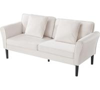 Canapé deux places, petit canapé de 176 cm pour salon, tissu velours, 2 places, ressorts sinueux, coussins moelleux et structure robuste, canapé deux places confortable pour chambre, bureau ou apparte